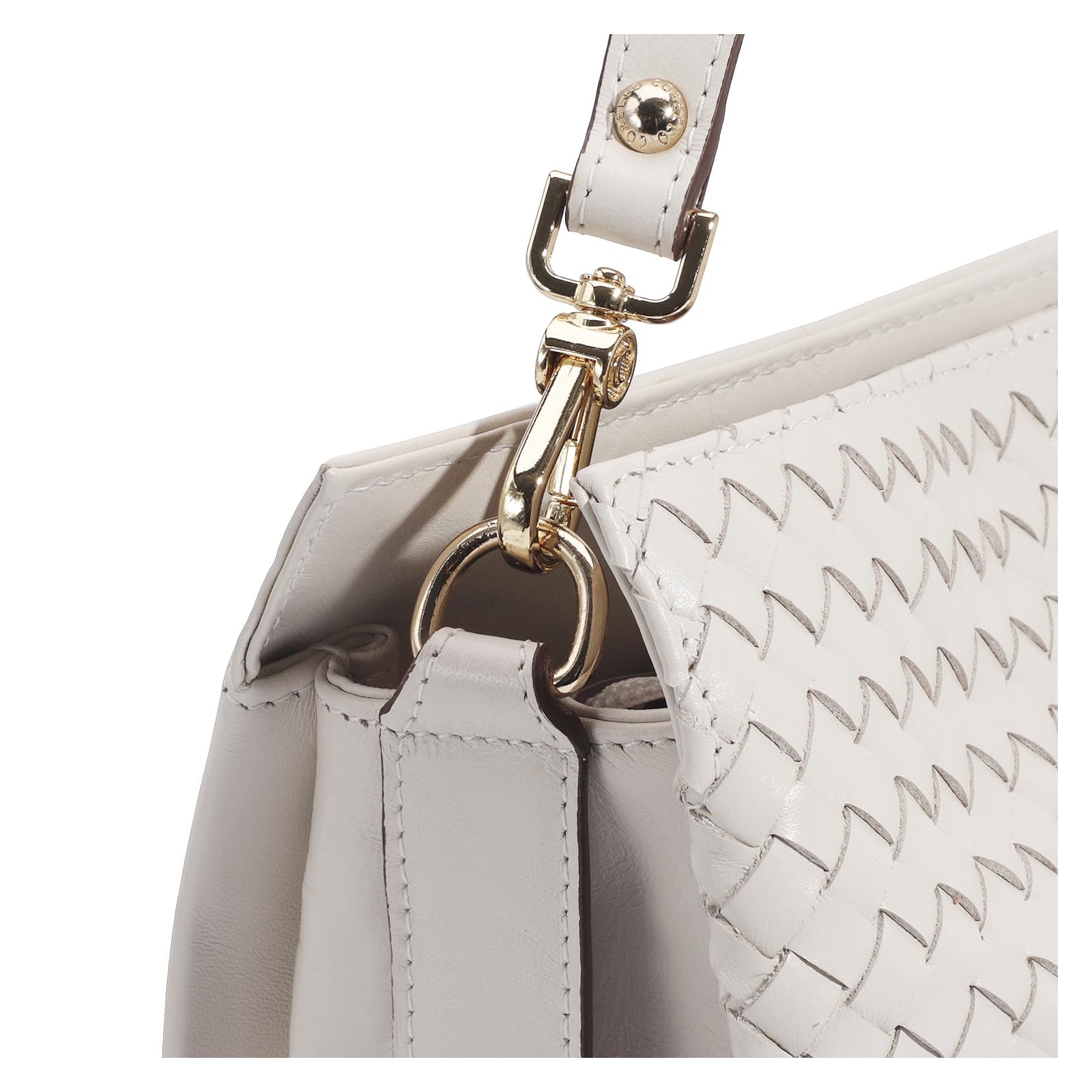 Bolsa De Ombro Tressê Couro Off White