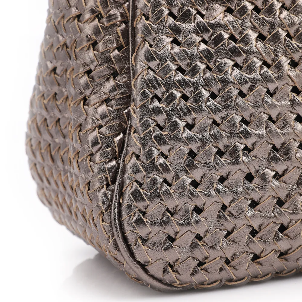 Bolsa De Ombro Tressê Couro Prata - imagem 7