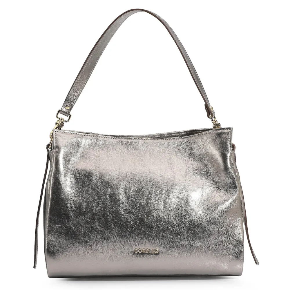 Bolsa De Ombro Tressê Couro Prata - imagem 3