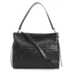 Bolsa De Ombro Tressê Couro Preto - imagem 1