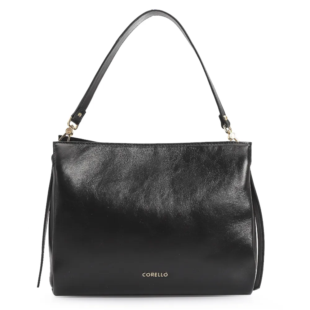 Bolsa De Ombro Tressê Couro Preto - imagem 4