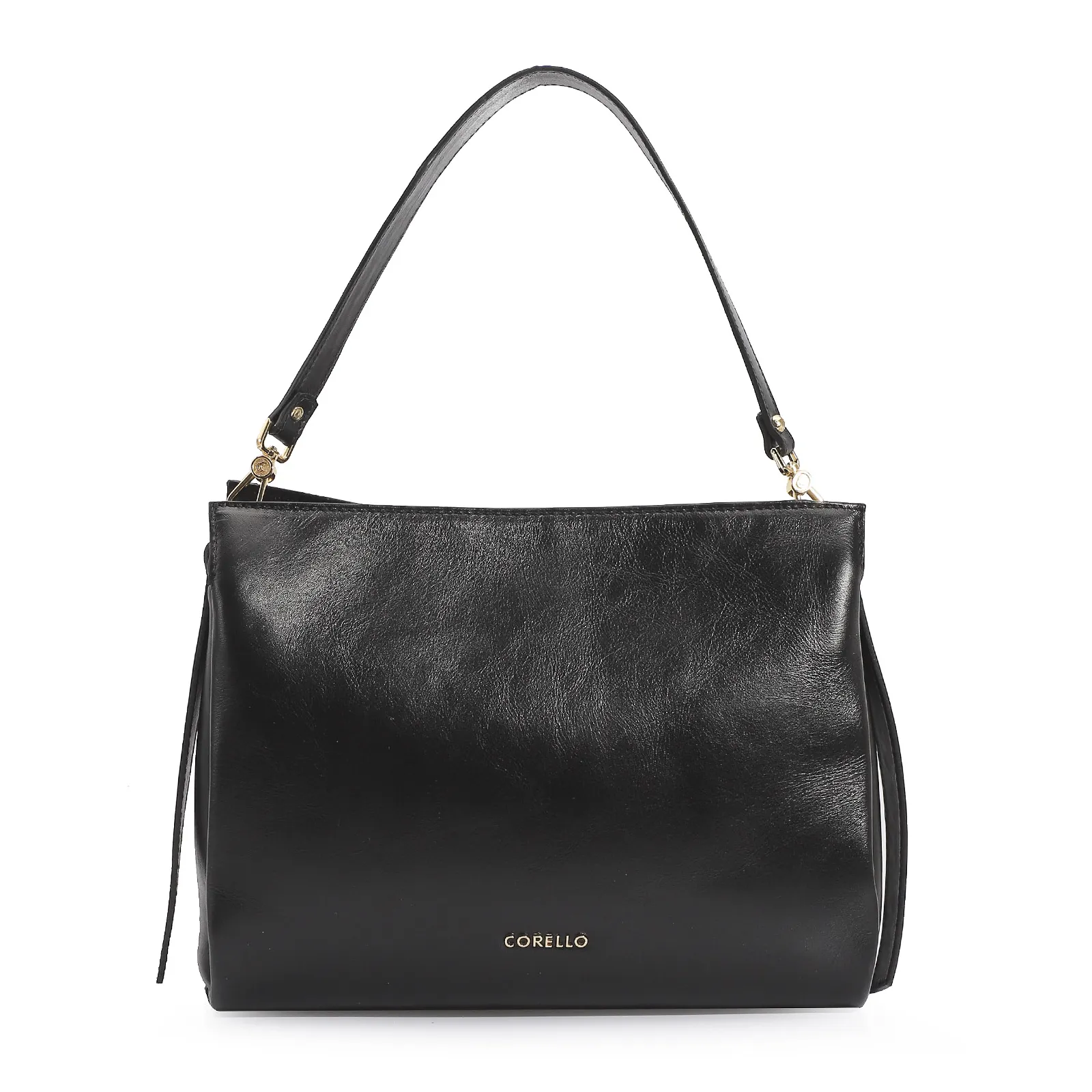 Bolsa De Ombro Tressê Couro Preto