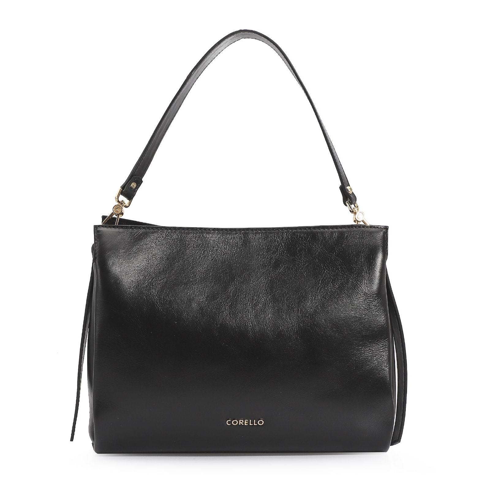 Bolsa De Ombro Tressê Couro Preto