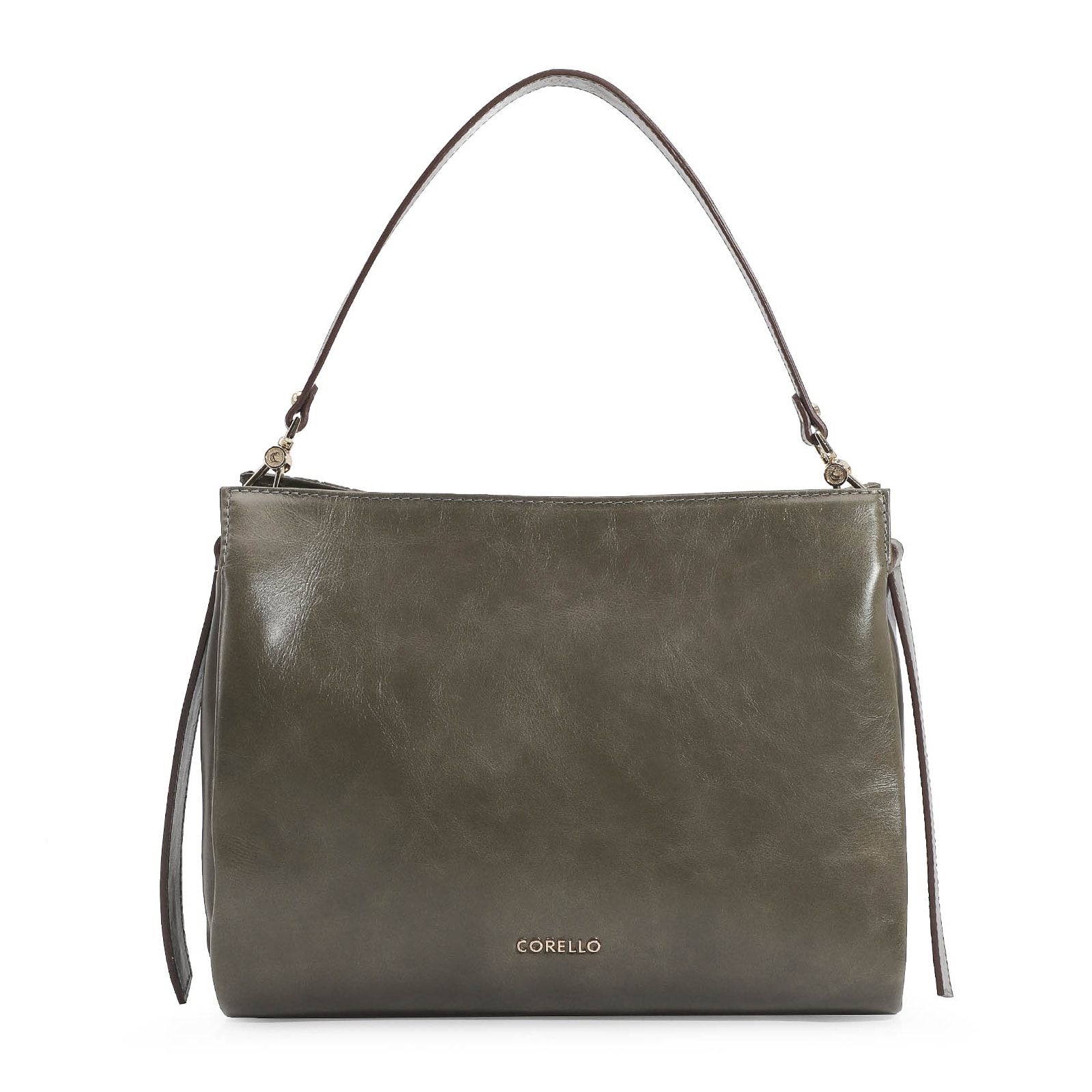 Bolsa De Ombro Tressê Couro Verde