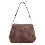 Bolsa De Ombro Tressê Grande Couro Marrom Tressê