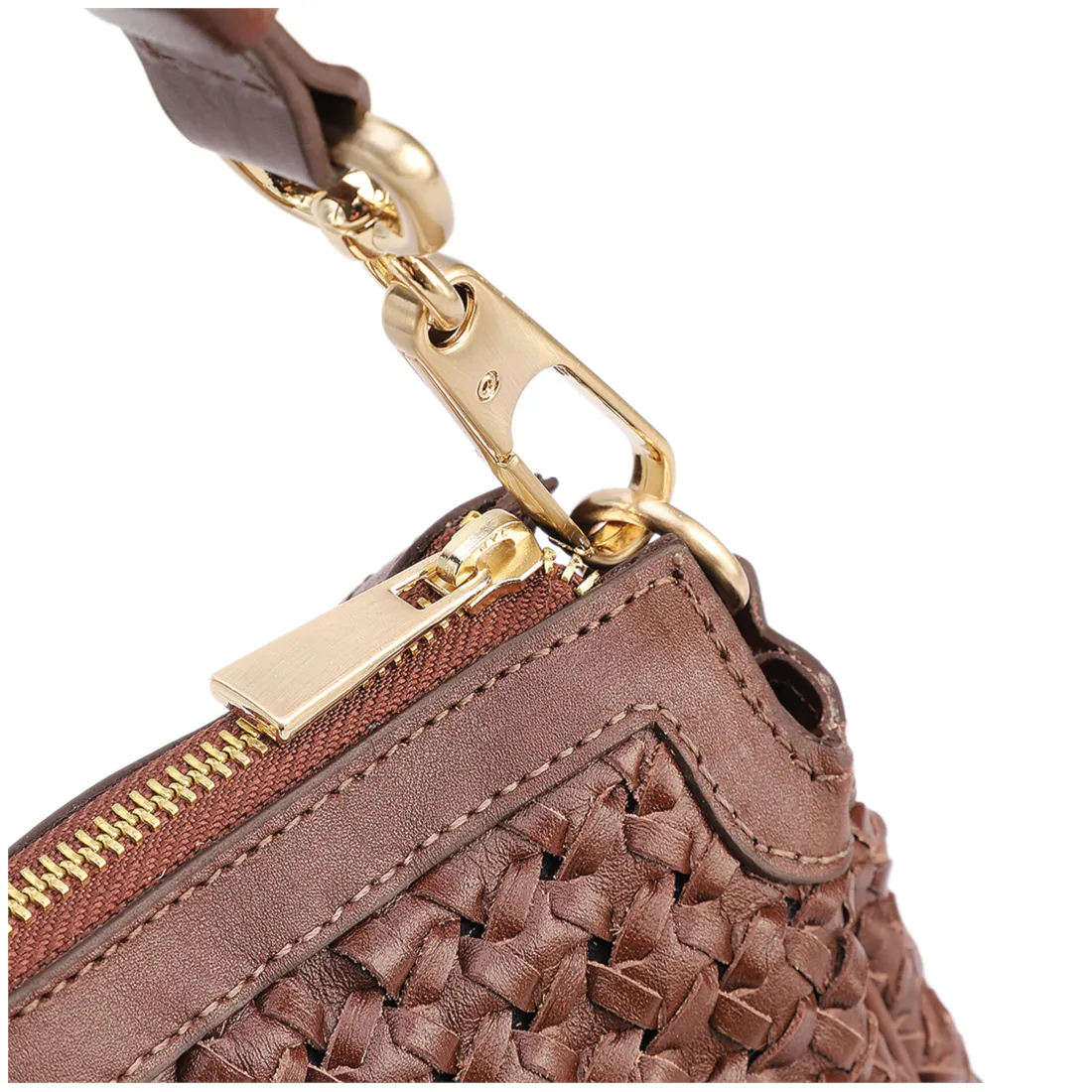 Bolsa De Ombro Tressê Grande Couro Marrom Tressê - foto 5
