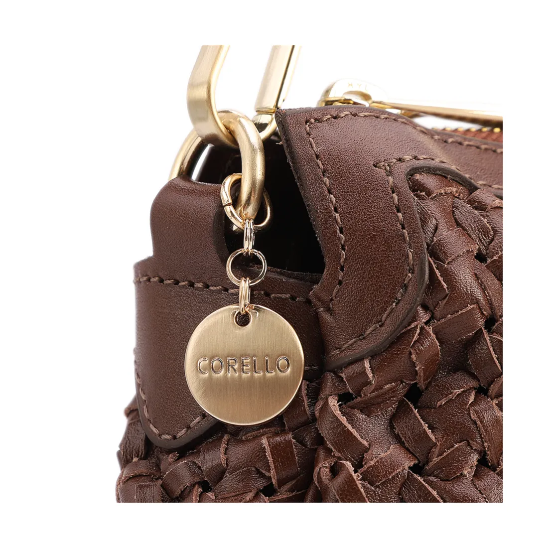 Bolsa De Ombro Tressê Grande Couro Marrom Tressê - foto 6