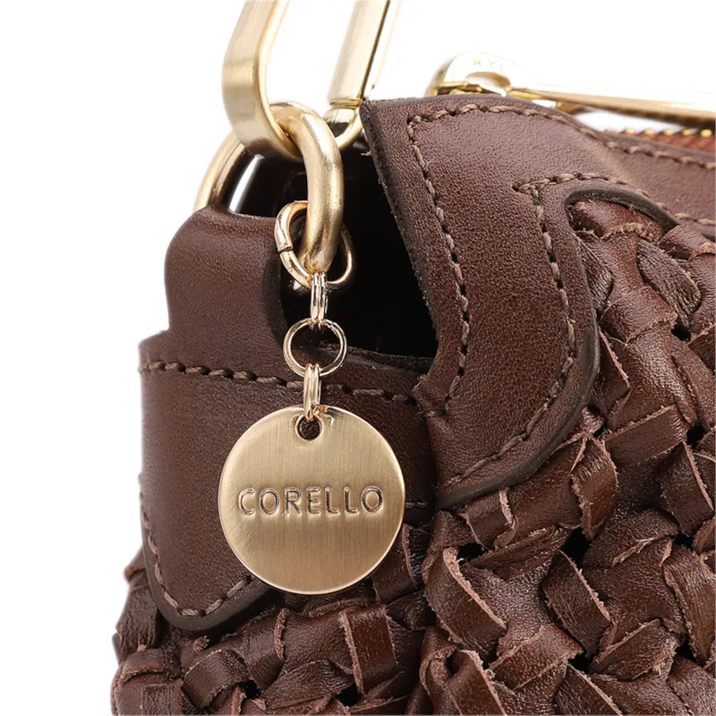 Bolsa De Ombro Tressê Grande Couro Marrom Tressê - foto 6