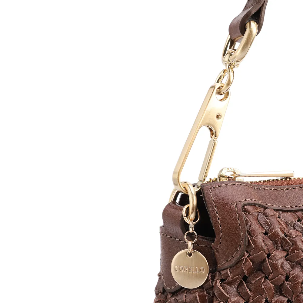 Bolsa De Ombro Tressê Grande Couro Marrom Tressê - imagem 7