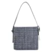 Bolsa De Ombro Tweed Azul/Couro Azul - imagem 3