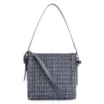 Bolsa De Ombro Tweed Azul/Couro Azul - imagem 1