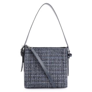 Tweed Azul/Couro Azul