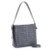 Bolsa De Ombro Tweed Azul/Couro Azul - imagem 2