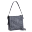 Bolsa De Ombro Tweed Azul/Couro Azul - imagem 2