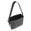Bolsa De Ombro Tweed Preto/Couro Preto - imagem 4