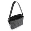Bolsa De Ombro Tweed Preto/Couro Preto - imagem 4