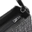 Bolsa De Ombro Tweed Preto/Couro Preto - imagem 5