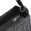Bolsa De Ombro Tweed Preto/Couro Preto - imagem 5