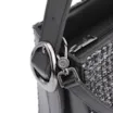 Bolsa De Ombro Tweed Preto/Couro Preto - imagem 7
