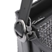 Bolsa De Ombro Tweed Preto/Couro Preto - imagem 7