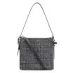 Bolsa De Ombro Tweed Preto/Couro Preto - imagem 1