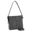 Bolsa De Ombro Tweed Preto/Couro Preto - imagem 2