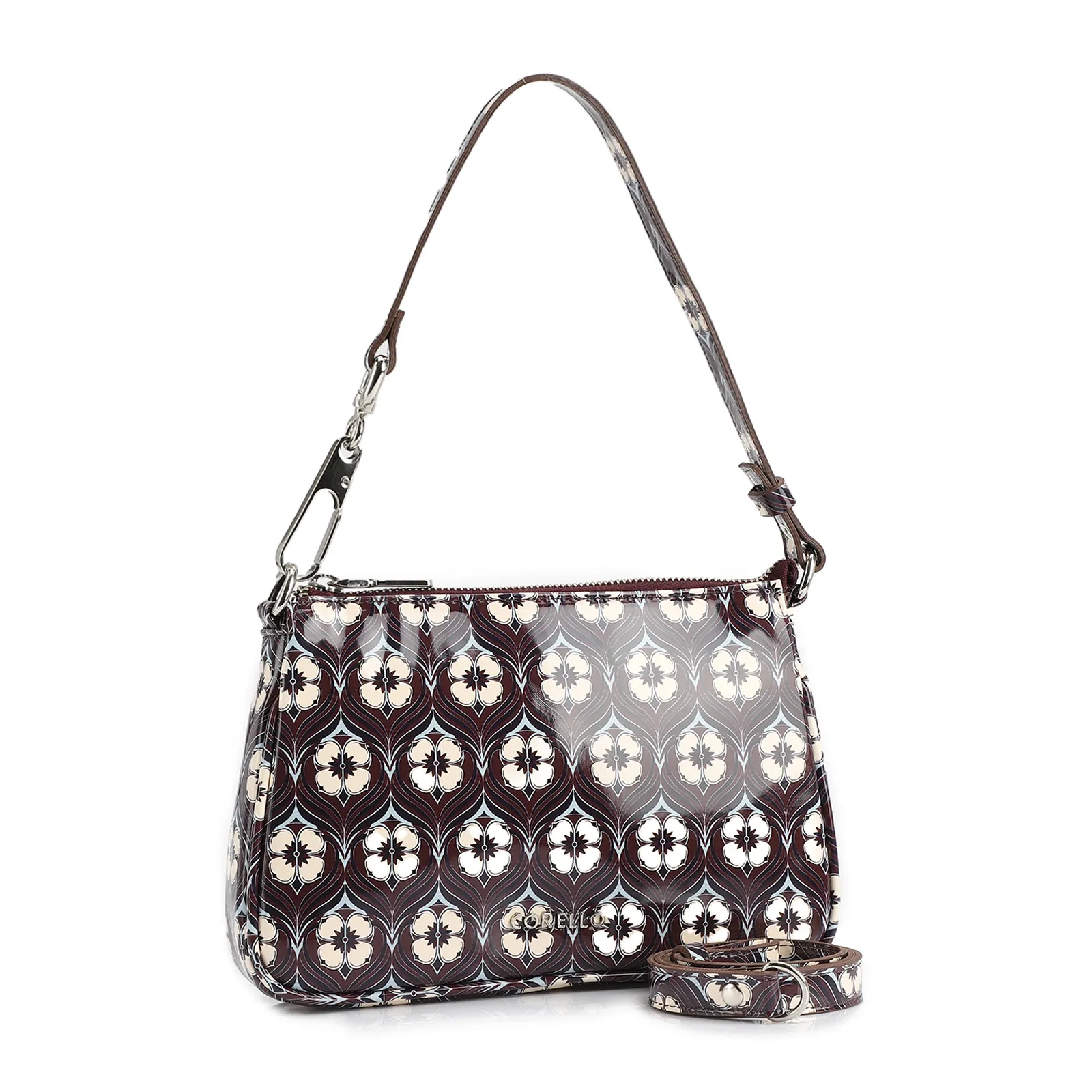 Bolsa De Ombro Verniz Estampado