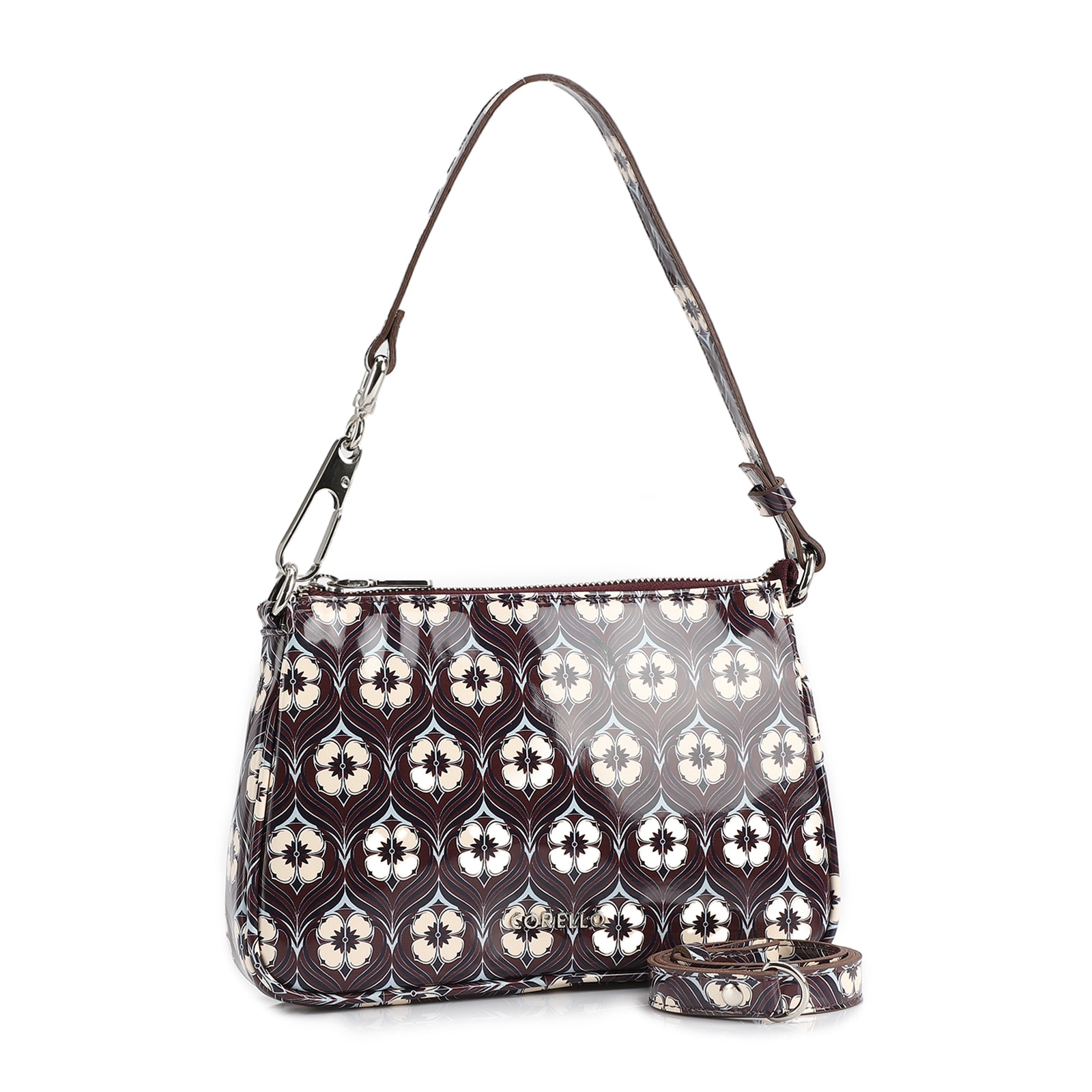 Bolsa De Ombro Verniz Estampado