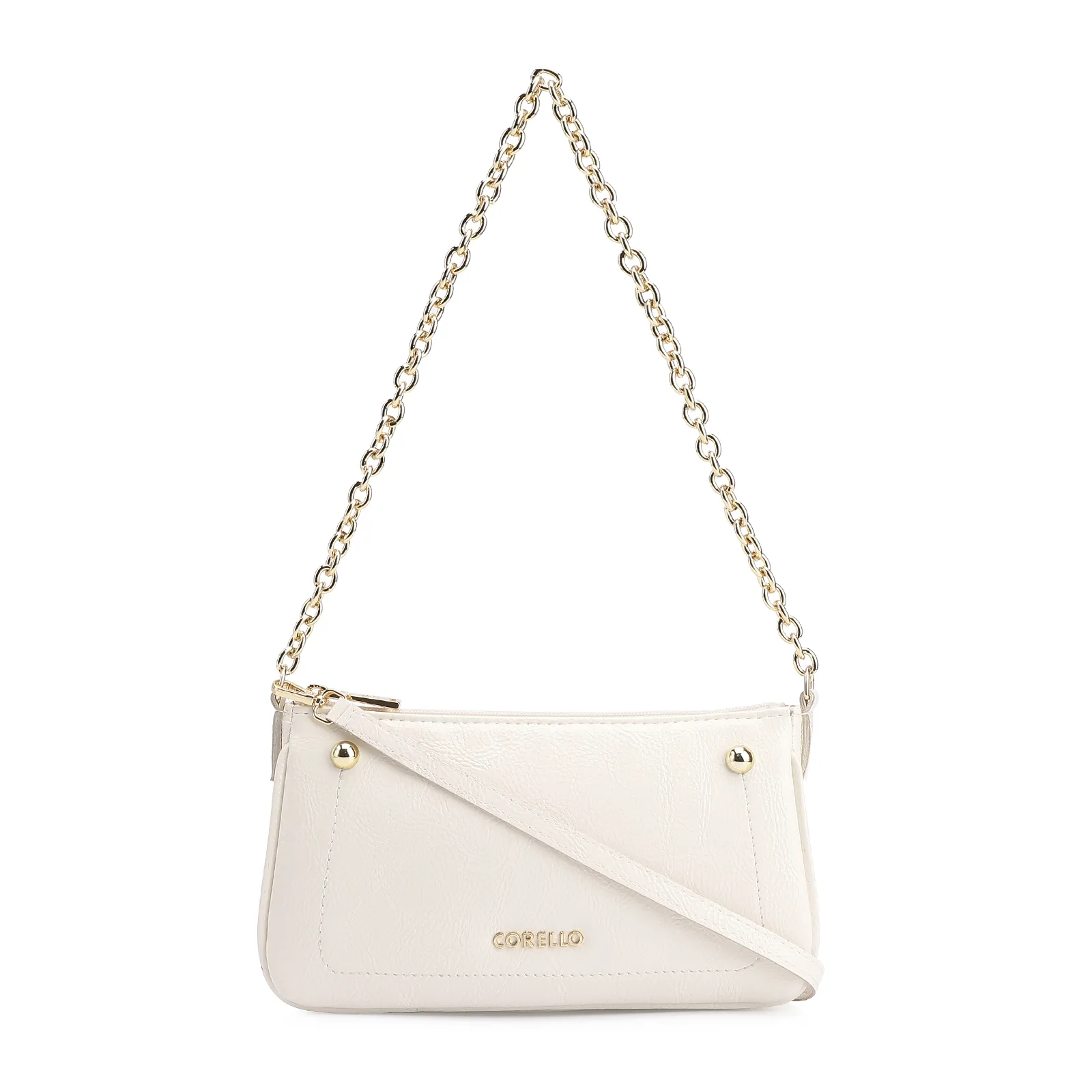 Bolsa De Ombro Verniz Off White