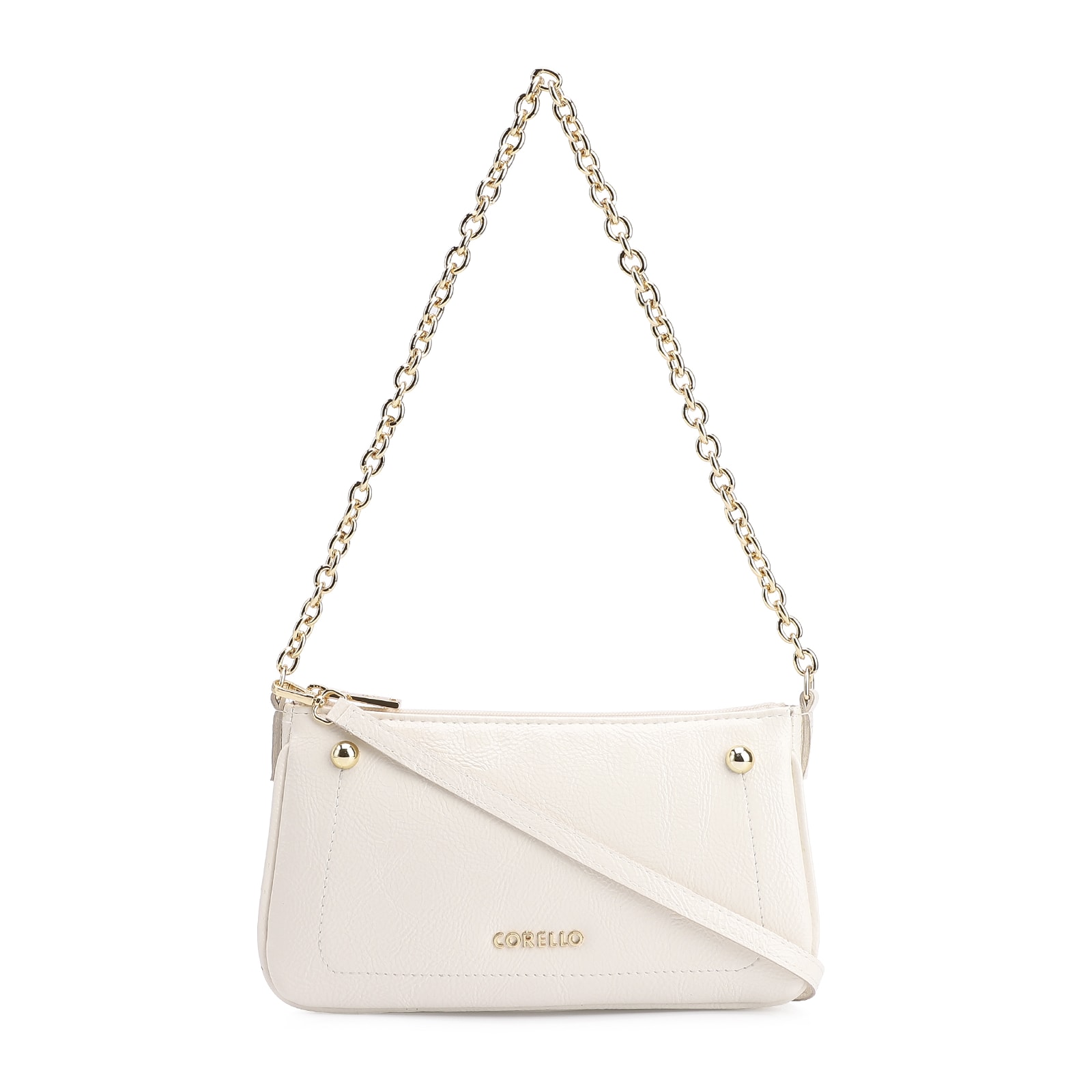 Bolsa De Ombro Verniz Off White