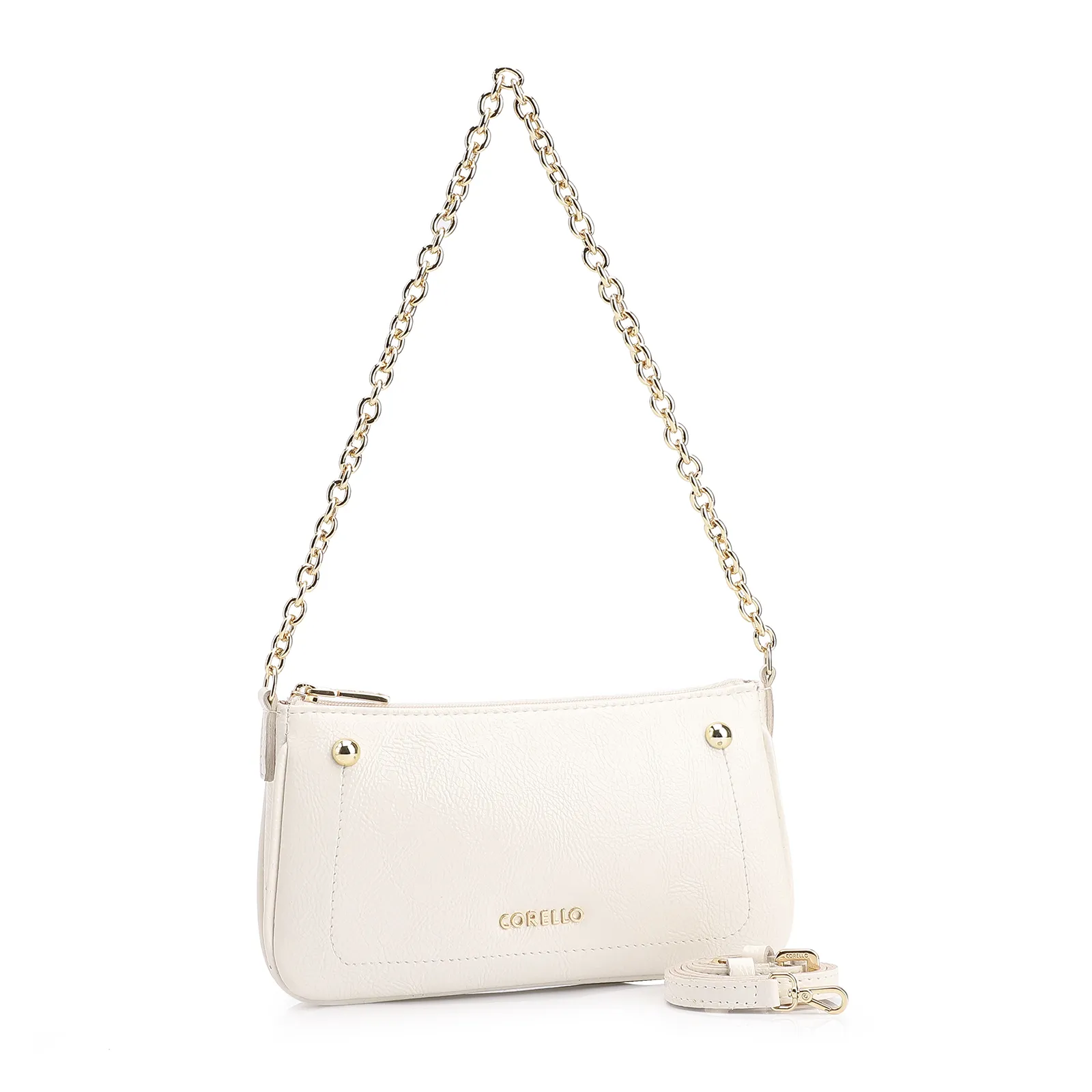 Bolsa De Ombro Verniz Off White