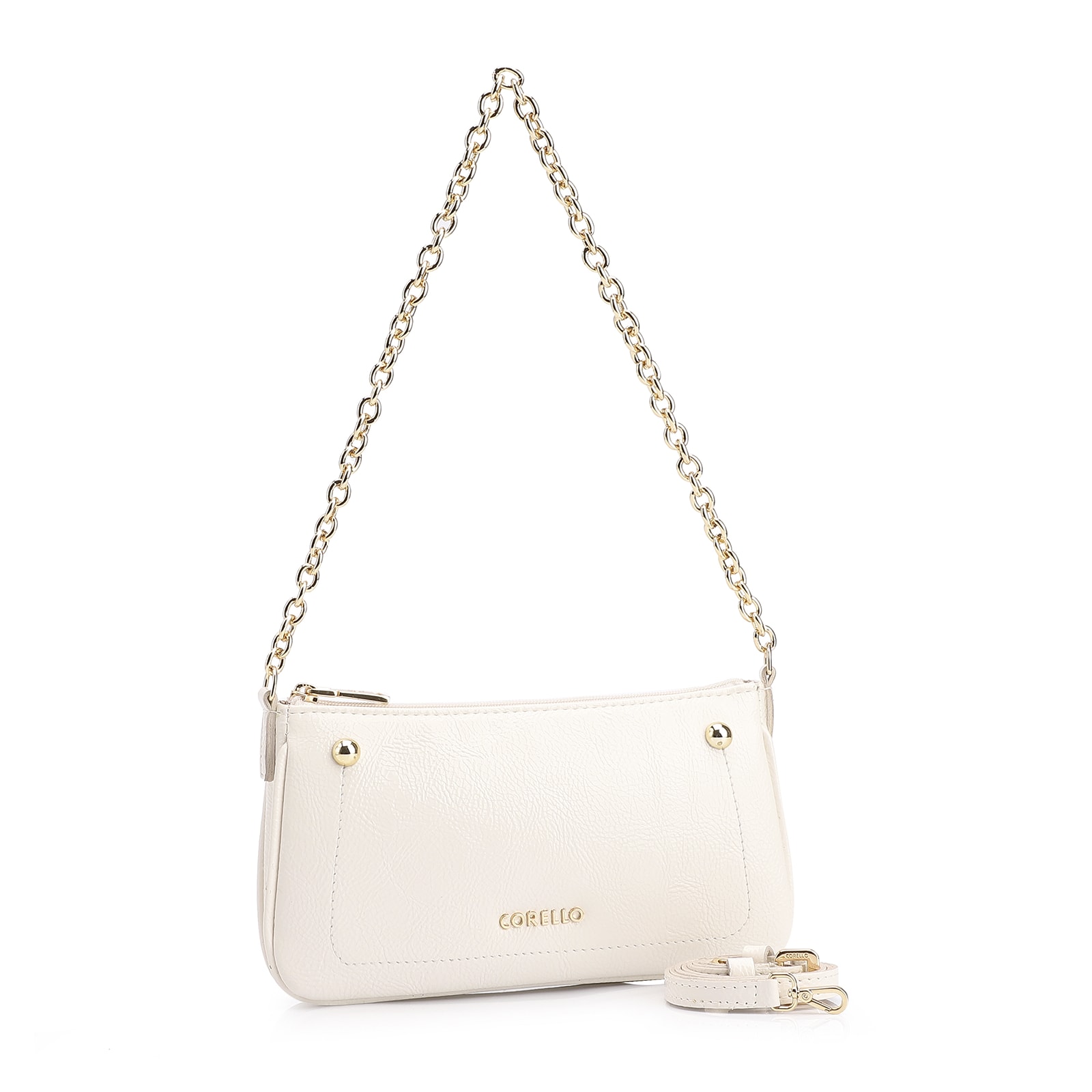 Bolsa De Ombro Verniz Off White