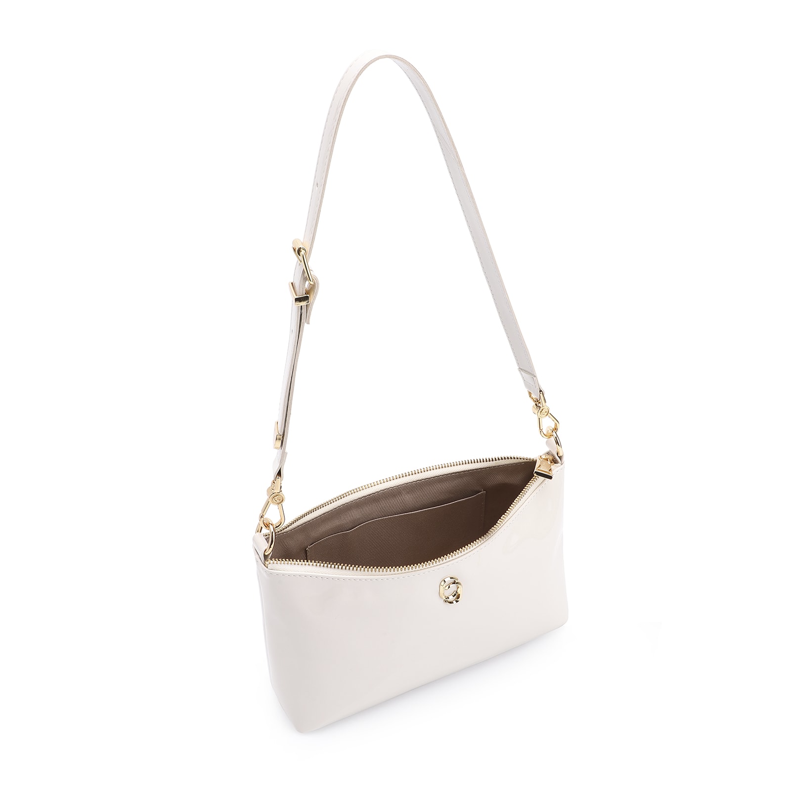Bolsa De Ombro Verniz Off White