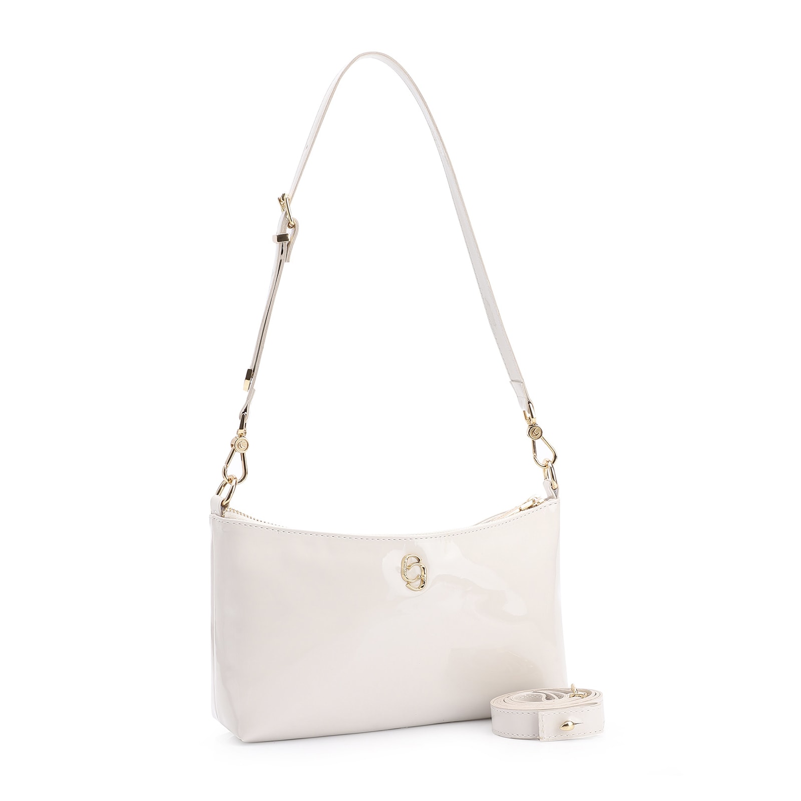 Bolsa De Ombro Verniz Off White
