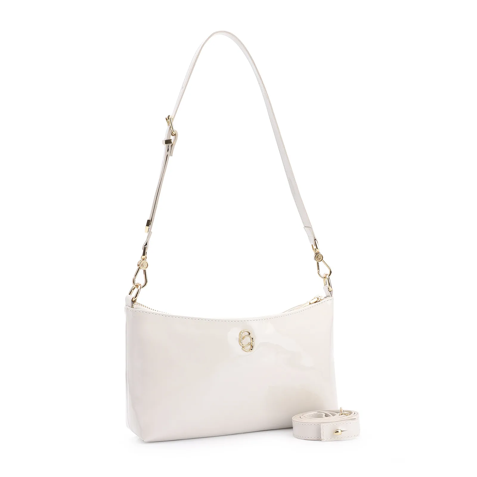 Bolsa De Ombro Verniz Off White