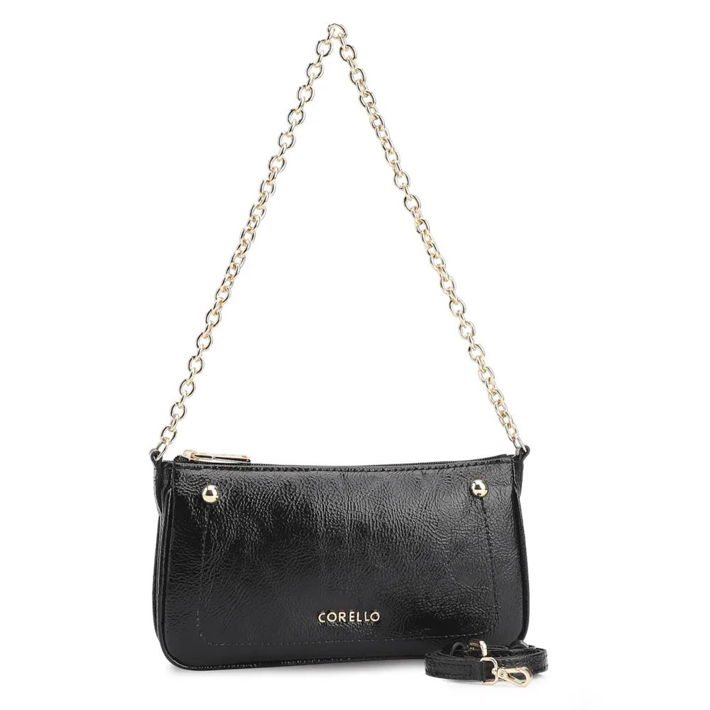 Bolsa De Ombro Verniz Preto - imagem 3