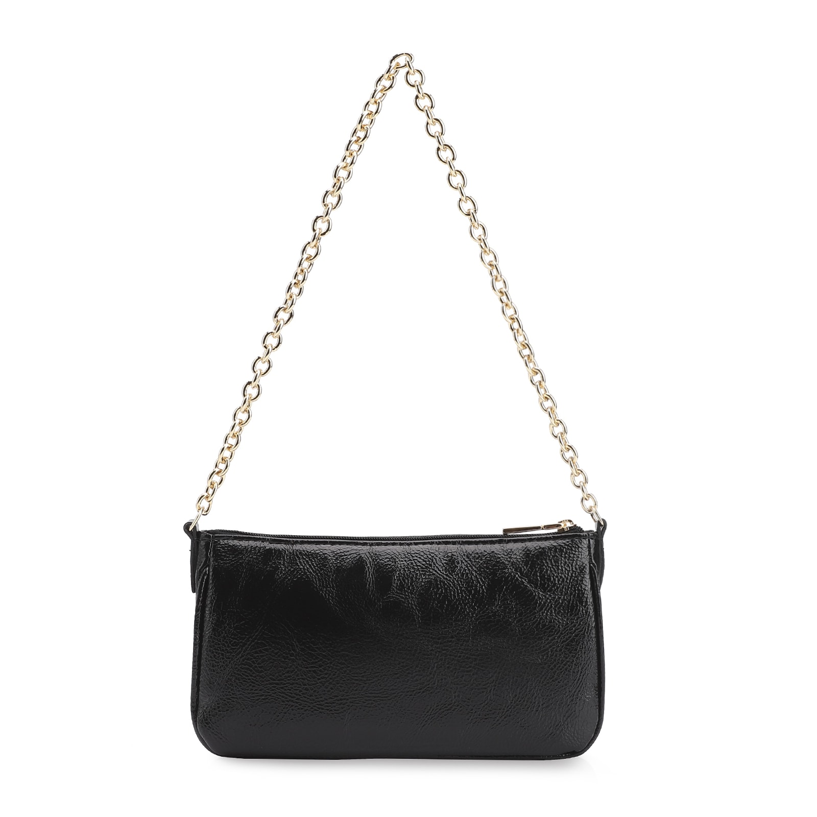 Bolsa De Ombro Verniz Preto