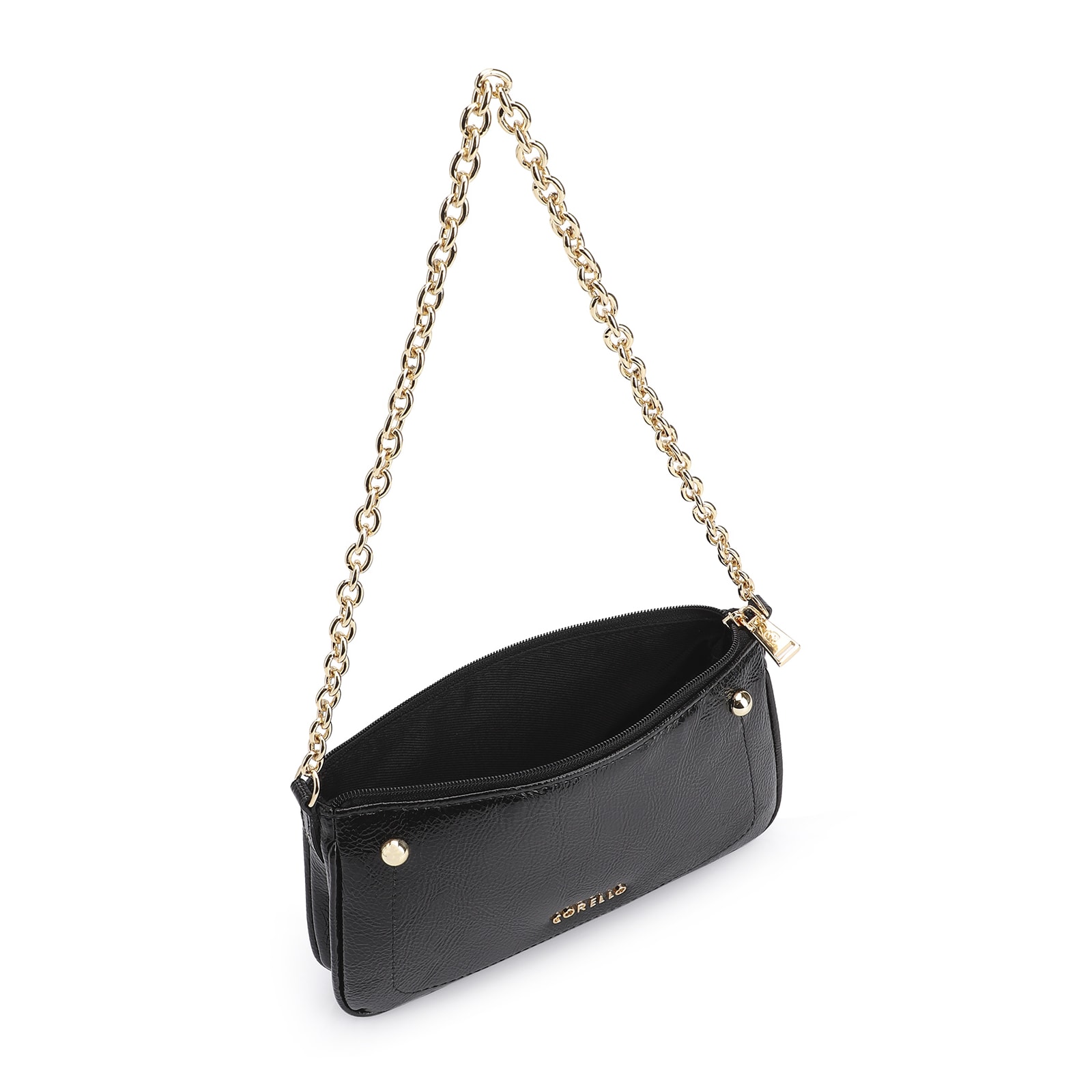 Bolsa De Ombro Verniz Preto