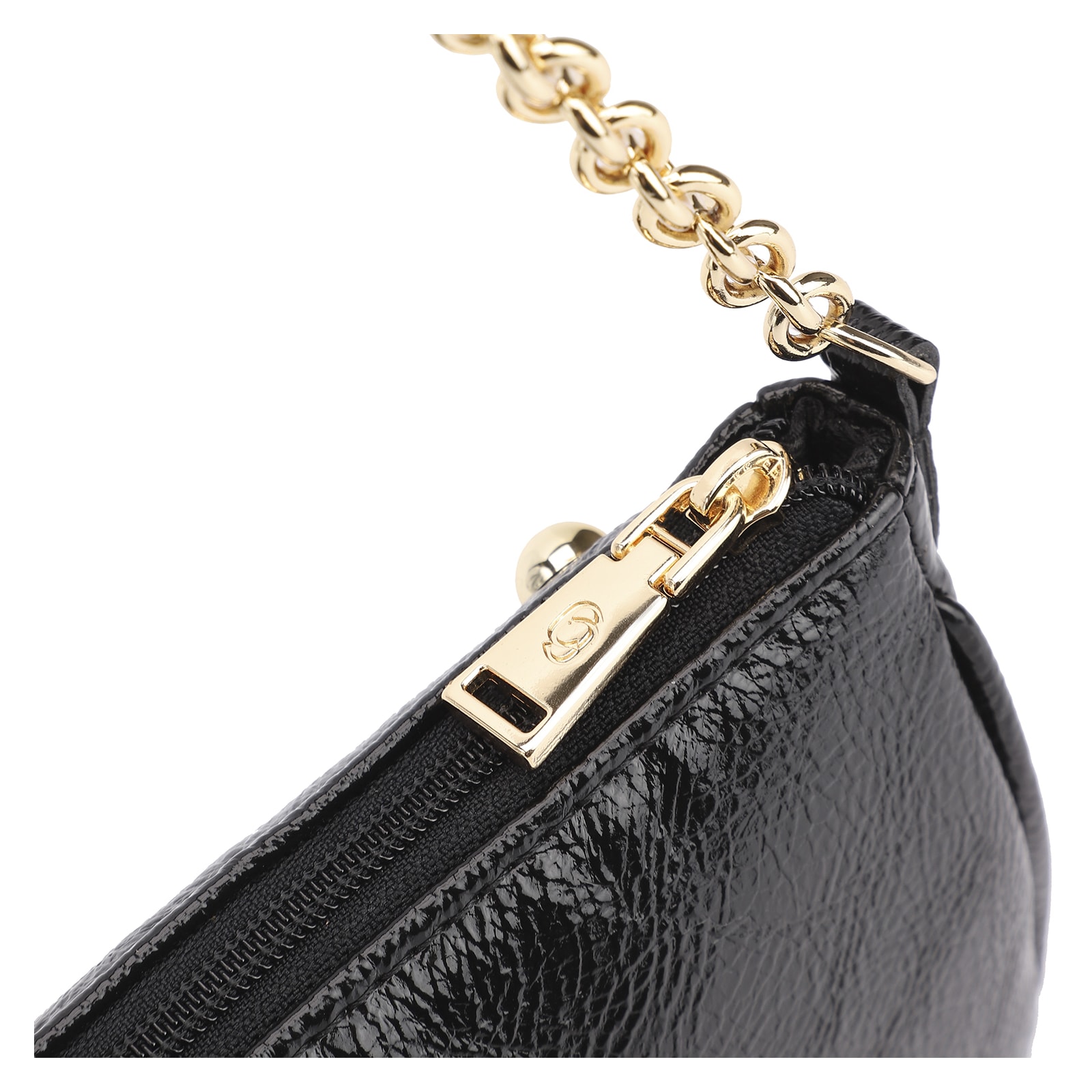 Bolsa De Ombro Verniz Preto