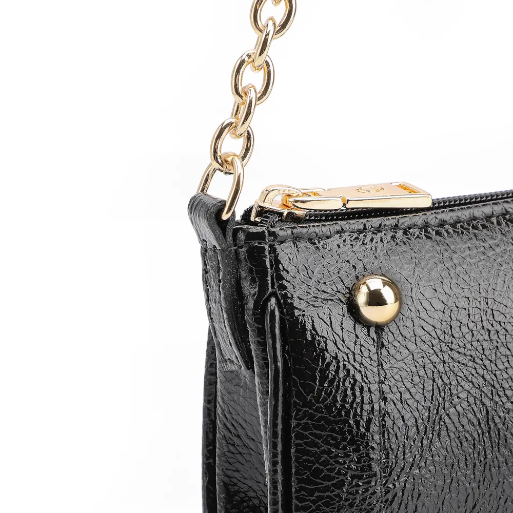 Bolsa De Ombro Verniz Preto - imagem 8