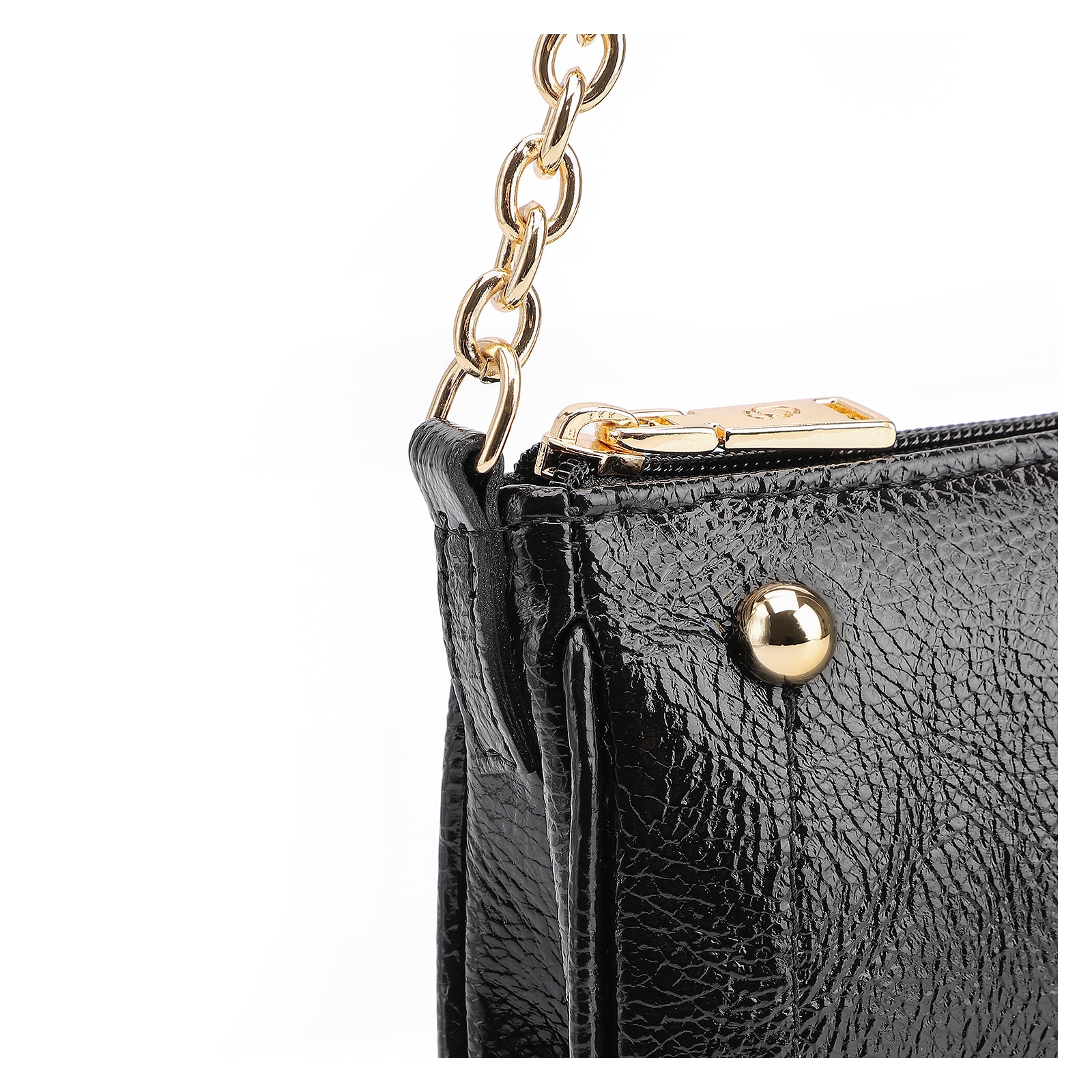 Bolsa De Ombro Verniz Preto