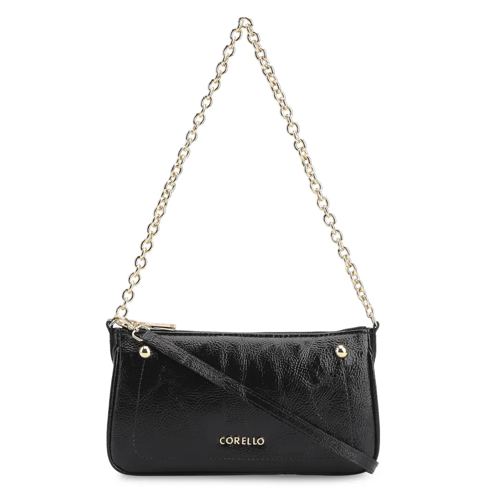 Bolsa De Ombro Verniz Preto