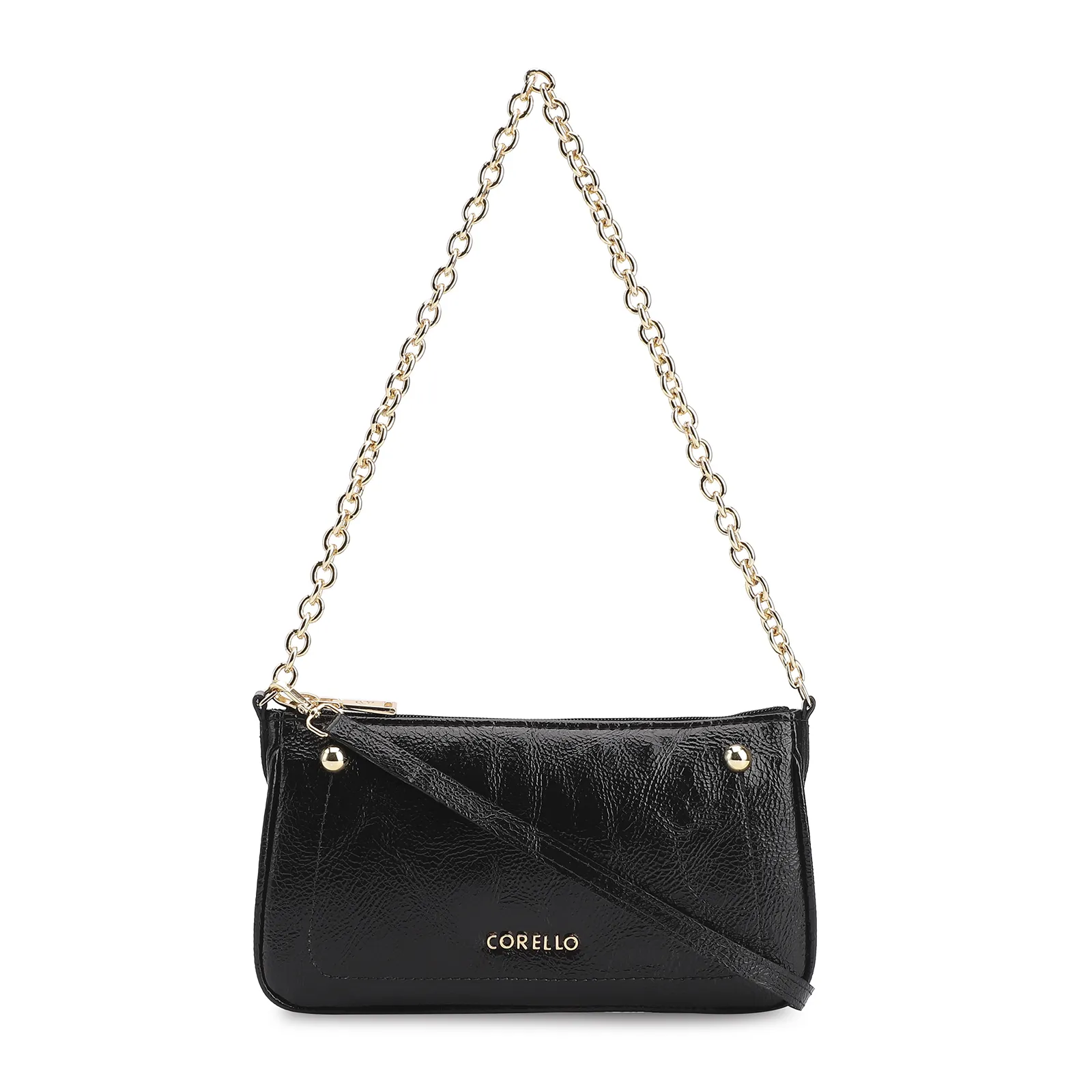 Bolsa De Ombro Verniz Preto