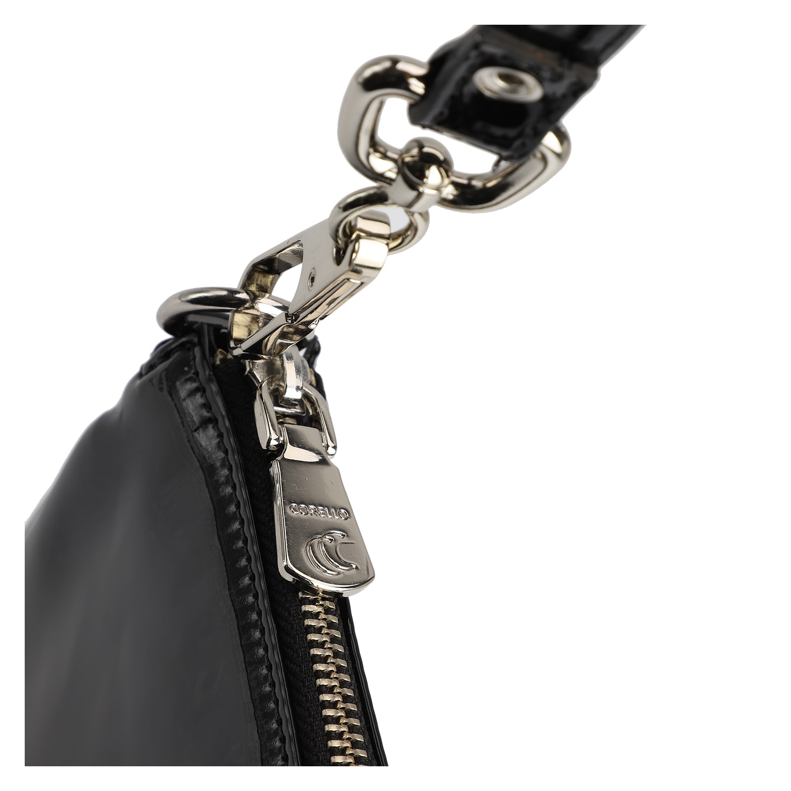 Bolsa De Ombro Verniz Preto