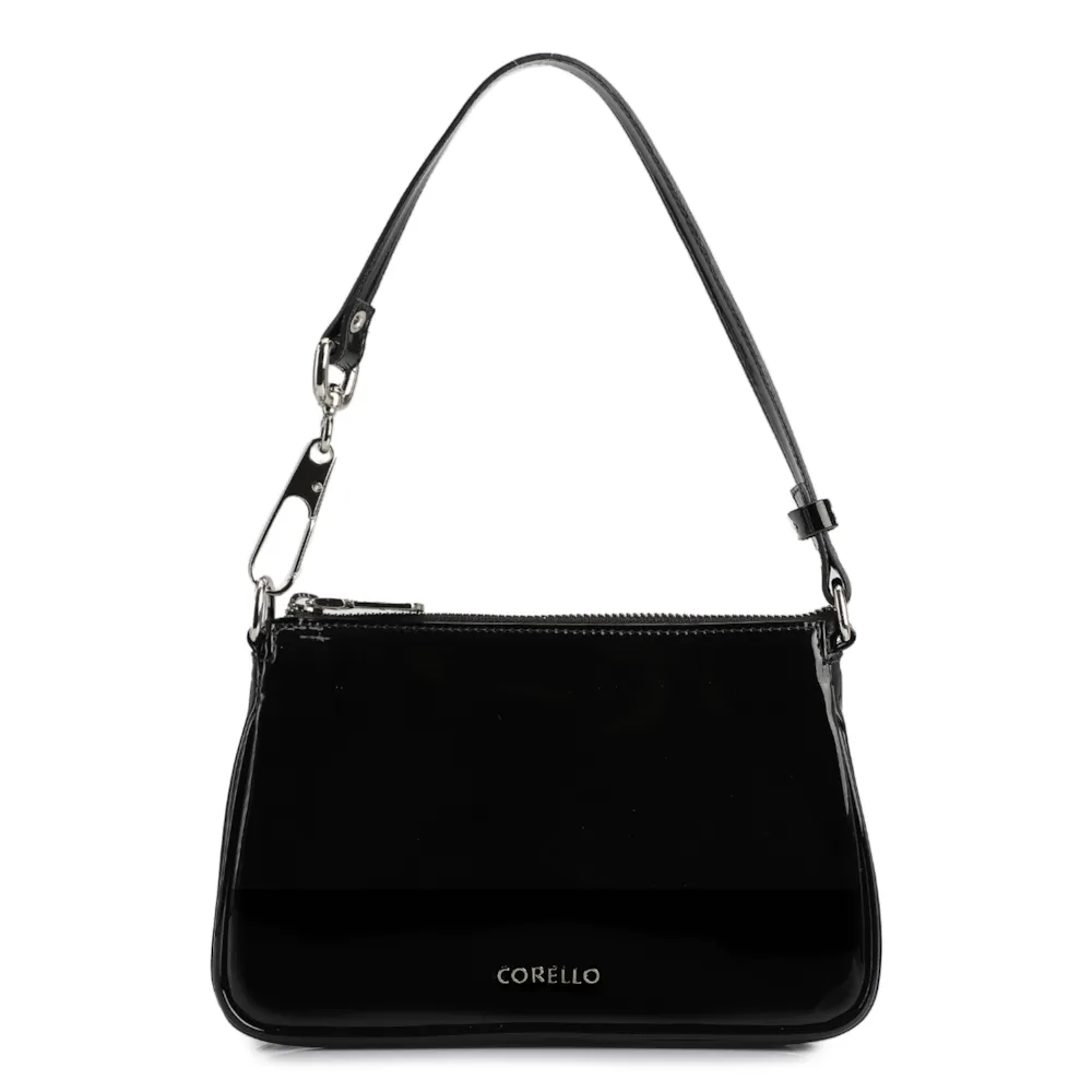 Bolsa De Ombro Verniz Preto
