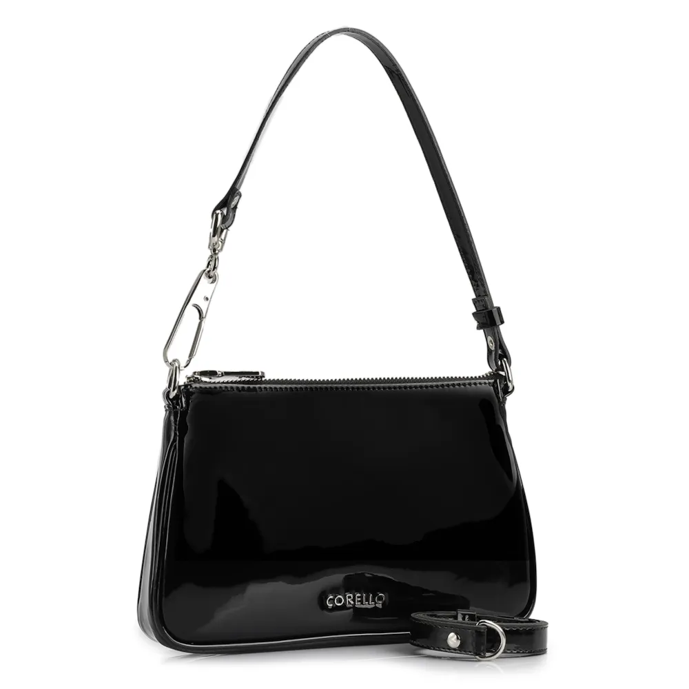 Bolsa De Ombro Verniz Preto - imagem 2