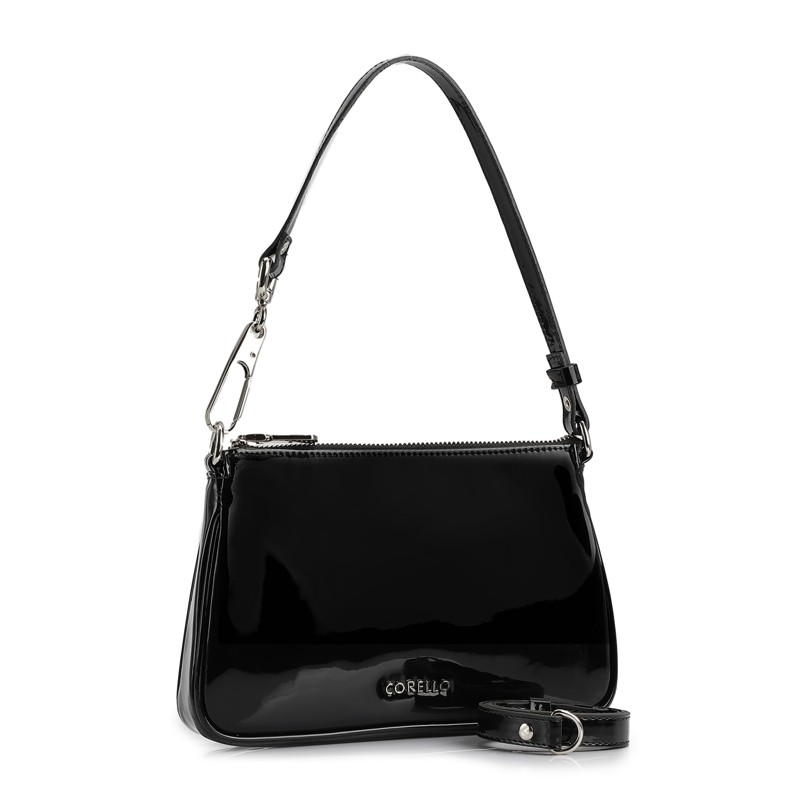 Bolsa De Ombro Verniz Preto