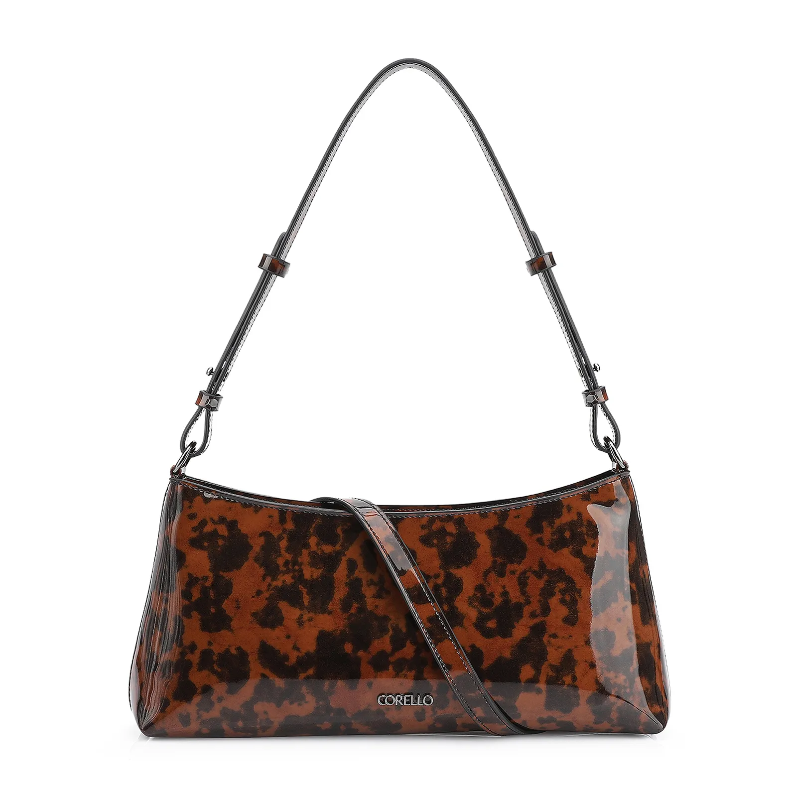 Bolsa De Ombro Verniz Tartaruga