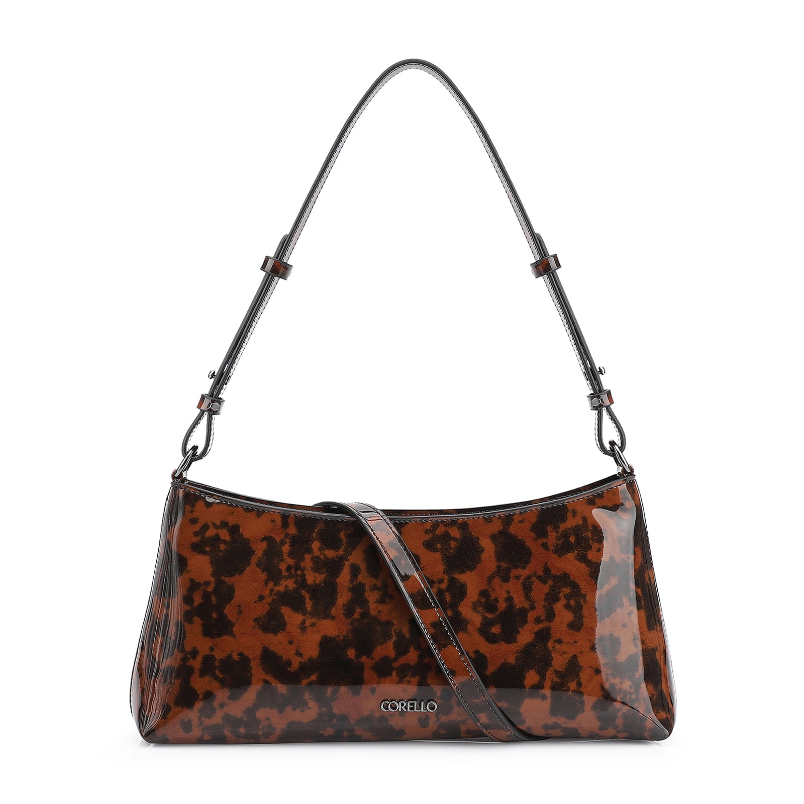 Bolsa De Ombro Verniz Tartaruga