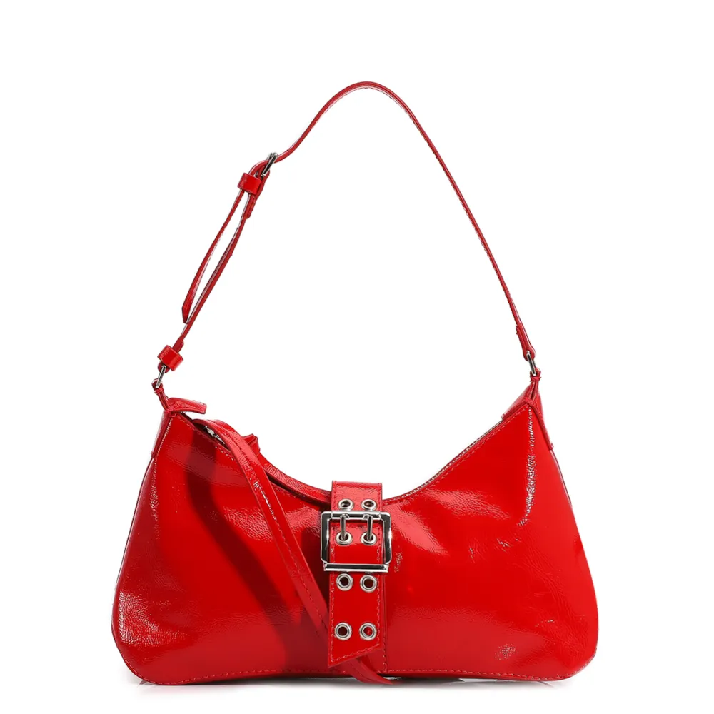 Bolsa De Ombro Verniz Vermelho